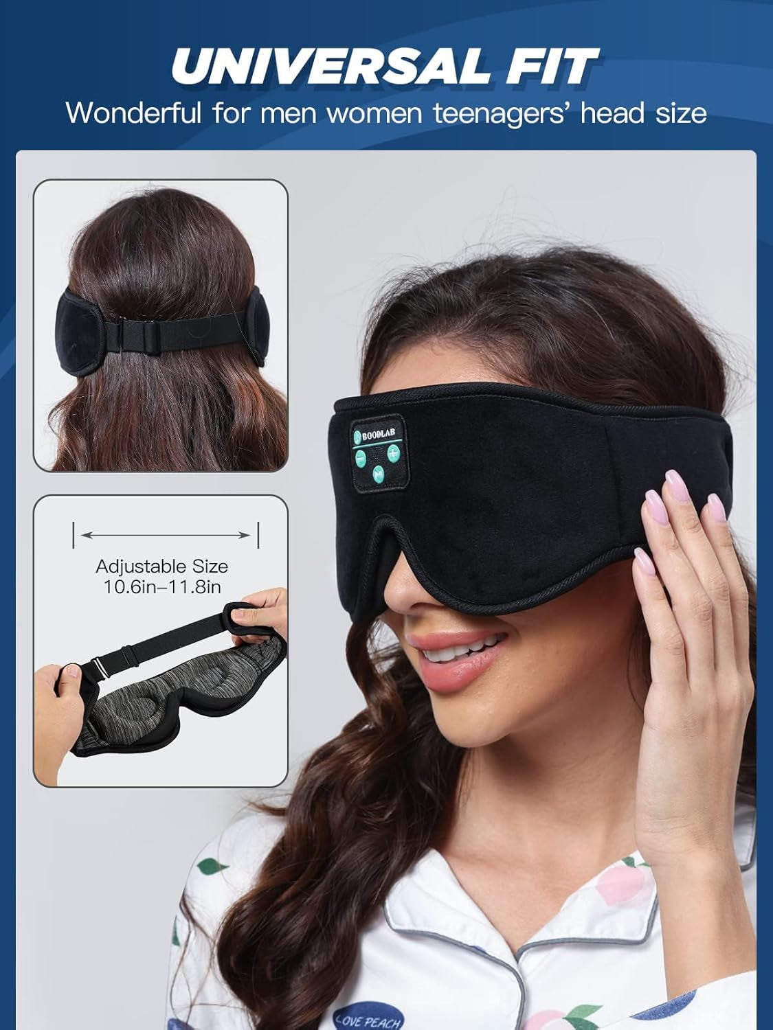 Sleep Headphones,  Bluetooth Eye Mask for Sleeping, Sleep Mask with Bluetooth Headphones, Washable Bluetooth Sleep Mask for Meditation Travel, Cool Tech Gadgets Unique Gift for Men Women