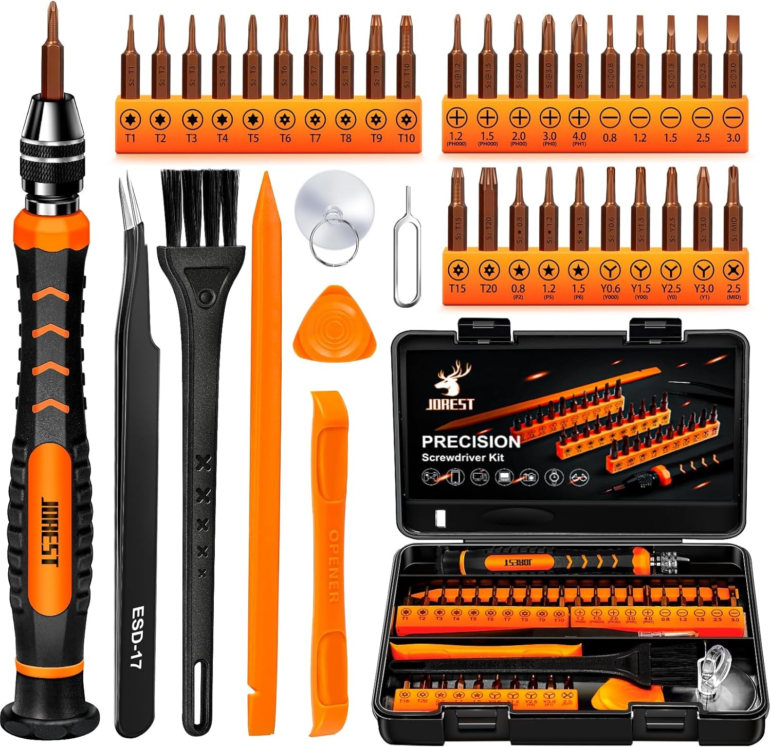 38Pcs Small Precision Screwdriver Set, Tool Gifts for Men, Christmas Gifts for Him with Torx T5, T6, Repair Tool Kit for Macbook, Computer, Laptop, Iphone, PS4 PS5, Xbox, Switch, Glasses, Watch