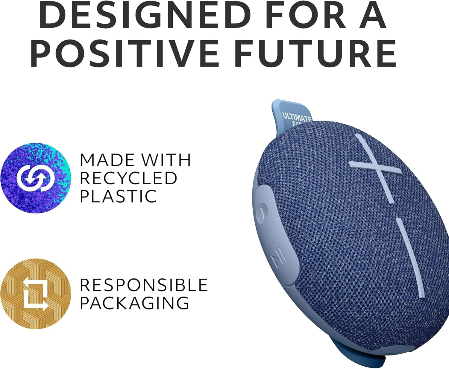MINIROLL Ultra-Portable Waterproof Bluetooth Speaker, Big Bass, IP67 Dustproof, 131 Ft (40 M) Range - Majestic Blue