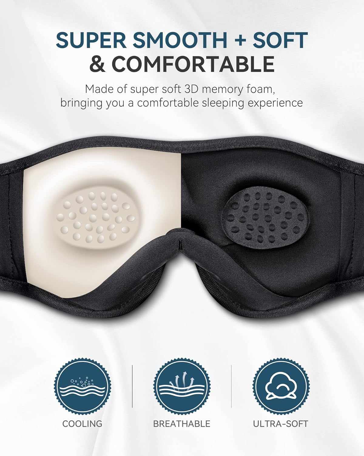 3D Bluetooth 5.4 Sleep Headphones Mask, Wireless Music Eye Mask with HD Speakers, Perfect for Side Sleepers, Bluetooth Sleep Mask Headband for Sleeping, Cool Tech Gifts for Men, Women