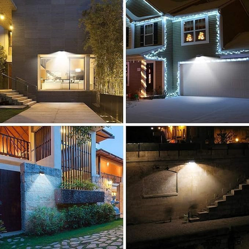 New Solar Motion Sensor Lights 120 Leds with Lights Reflector,270° Wide Angle, IP65 Waterproof, Step Lights for Front Door, Yard, Garage, Deck (4 Pack)