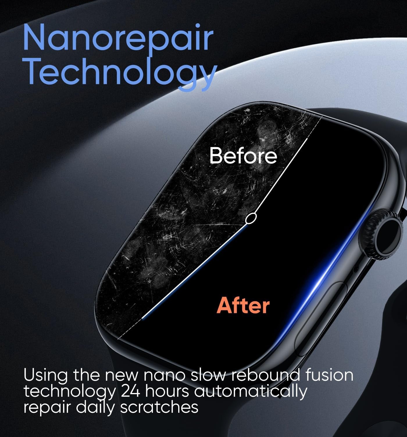 1 Pack for Apple Watch Series 9/8/7 41MM Screen Protector, [Automatic Align Tech] Self-Healing Flexible TPU Film for Iwatch Series 9/8/7, HD Transparent, anti Scratch, Bubble Free